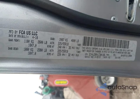 2018 Jeep Compass Altitude 4X4 z USA, uszkodzony, nr VIN 3C4NJDBB4JT304106